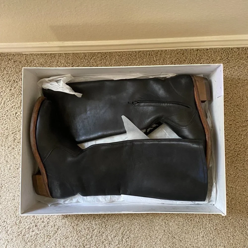 Maison Martin Margiela Leather Black Boots SZ 36 - Picture 2 of 3